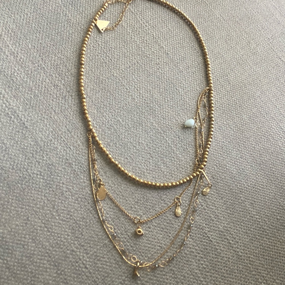 anthropologie seraphina layered necklace gold